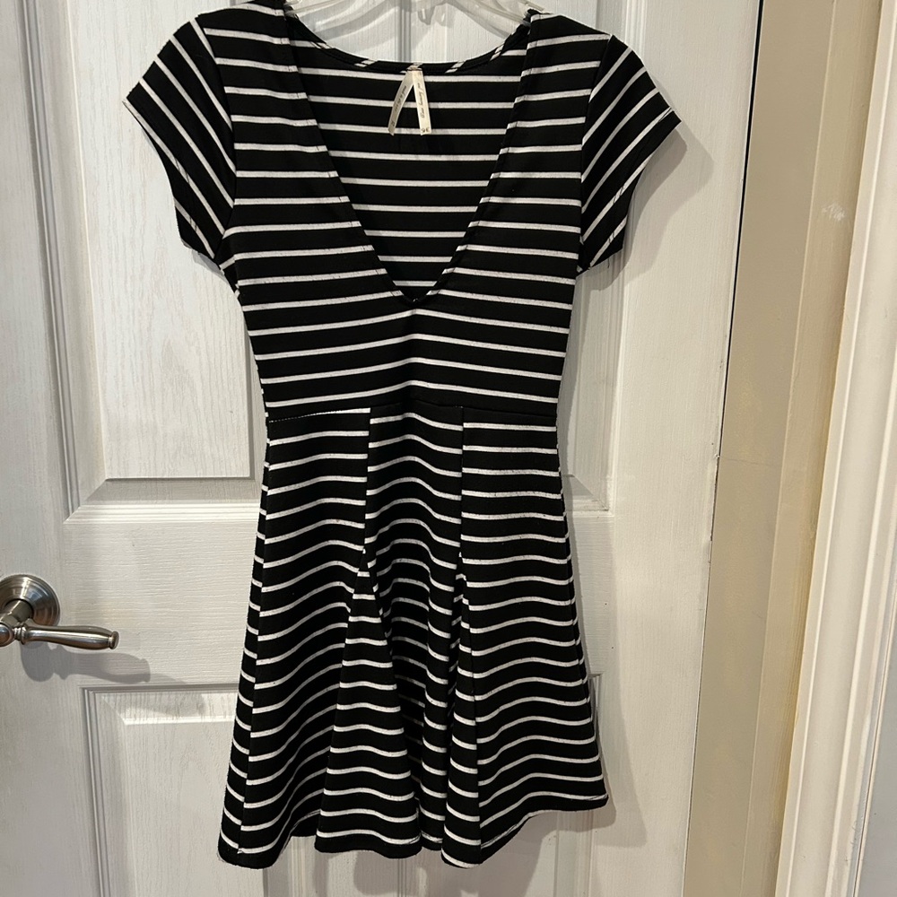 Black and White Striped Dress